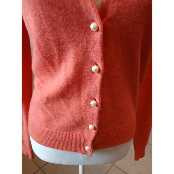 Nougat Womens London Orange Ruched Cropped Shrunken Sweater Lambswool Blend Sz 2 - Picture 7 of 16